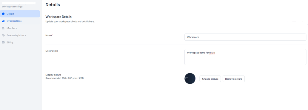 Workspace settings